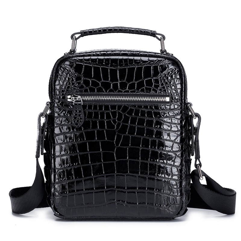 Muška kožna crossbody torba s uzorkom krokodila, od prave kože, poslovna torba