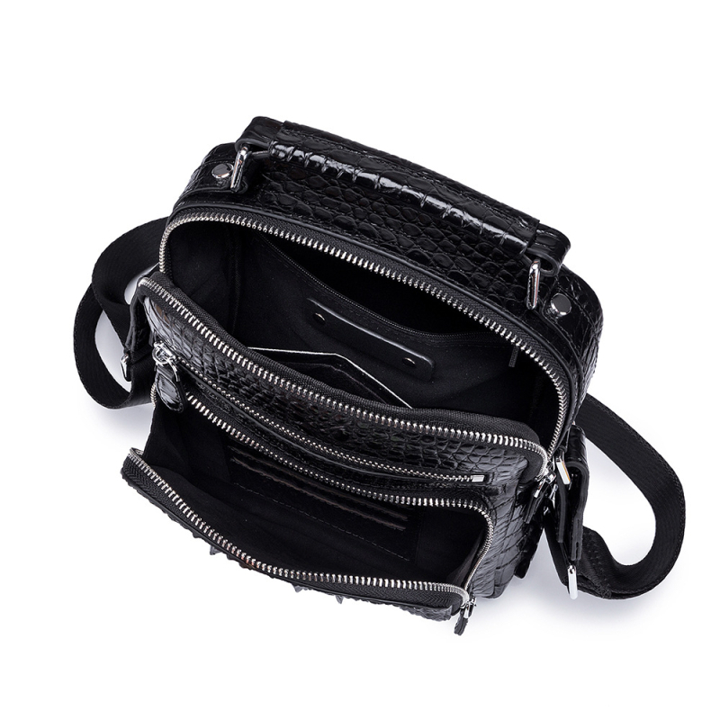Muška kožna crossbody torba s uzorkom krokodila, od prave kože, poslovna torba