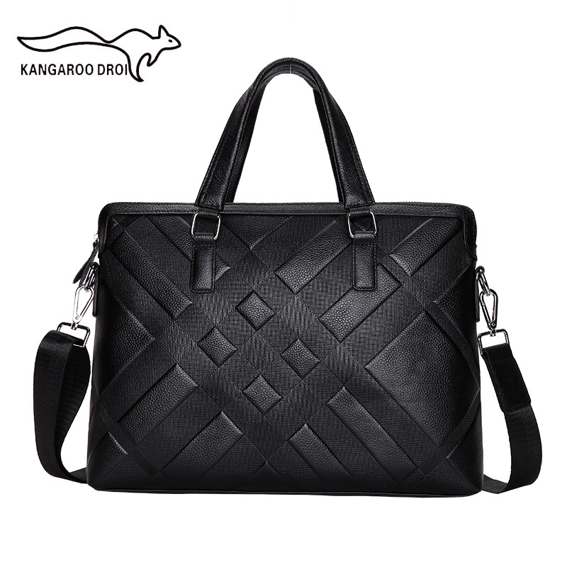 Muška torba od prave kože, horizontalna, crossbody, poslovno- casual stil, koža prvog sloja, reljefna tekstura