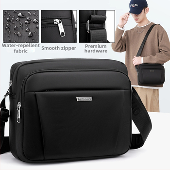 Muška vodootporna horizontalna crossbody torba za outdoor putovanja, ležerni poslovni stil za rame