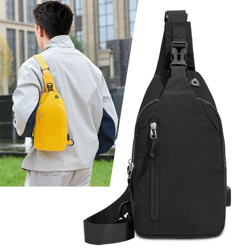 Muška torbica za prsa preko ramena, jednofarbna, gradski stil, lagana za sport i svakodnevnu upotrebu, 8-inčna, mogućnost otiska logotipa