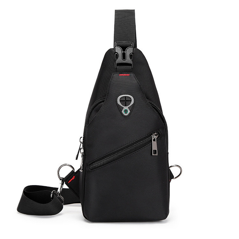 Muška torba za prsa preko ramena, vodootporna Oxford tkanina, velika kapaciteta, USB priključak, ultra lagana, model 5,002, za slobodno vrijeme i putovanja