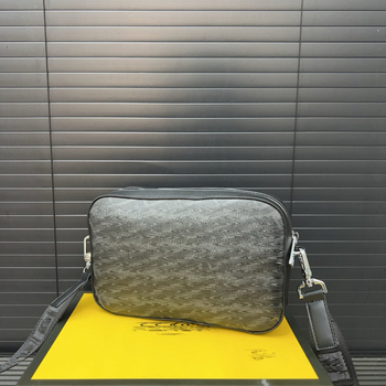 Muška torbica za fotoaparat od prave kože, crossbody torbica s prugastim uzorkom, podstava od platna, pogodna za svakodnevnu upotrebu, može primiti 8-inčni prijenosnik, proljeće 2024.