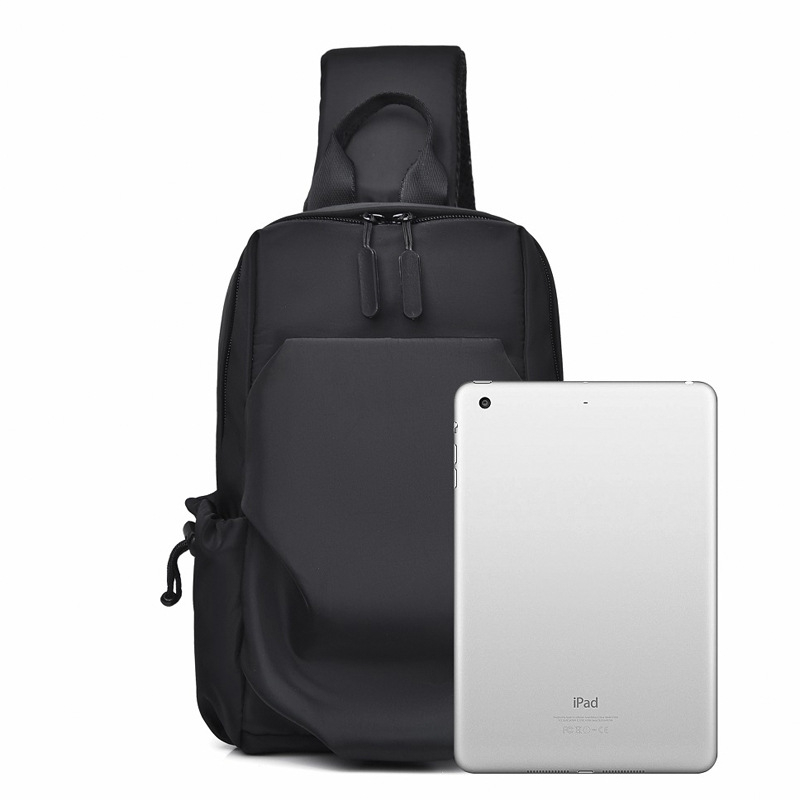 Prilagodljiva muška torbica preko prsa, velika kapaciteta, jednostavnog jednofarbnog dizajna, crossbody torba za iPad i slušalice