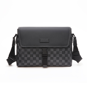 Muška crossbody torba s horizontalnim dizajnom, velika kapaciteta, preklopna klapa, karirani uzorak, pogodna za poslovna putovanja i svakodnevnu upotrebu, kompatibilna s 10-inčnim prijenosnim računalom