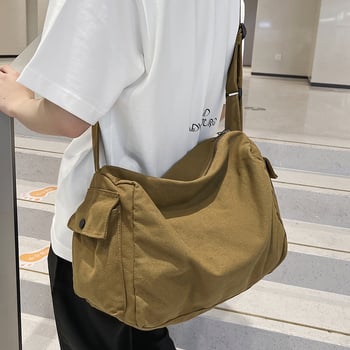 Torba preko tijela od platna velikog kapaciteta za muškarce, retro stil, japanski stil, messenger torba preko ramena za putovanja i svakodnevnu upotrebu