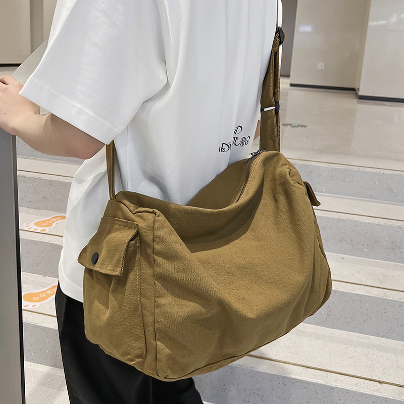 Torba preko tijela od platna velikog kapaciteta za muškarce, retro stil, japanski stil, messenger torba preko ramena za putovanja i svakodnevnu upotrebu
