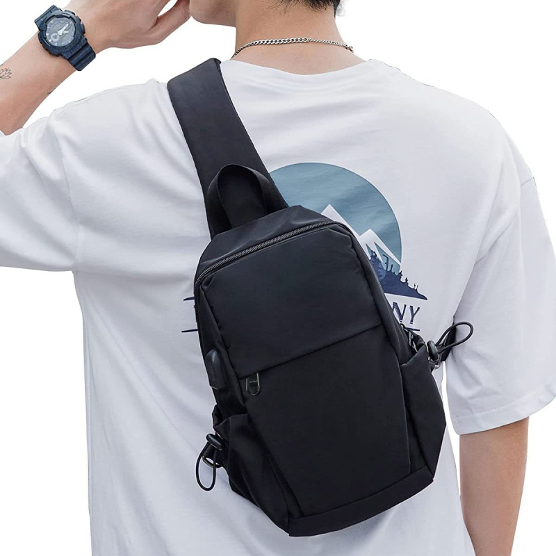 Muška crossbody torbica preko jednog ramena za outdoor putovanja i vožnju biciklom, lagana poliesterska torba za prsa