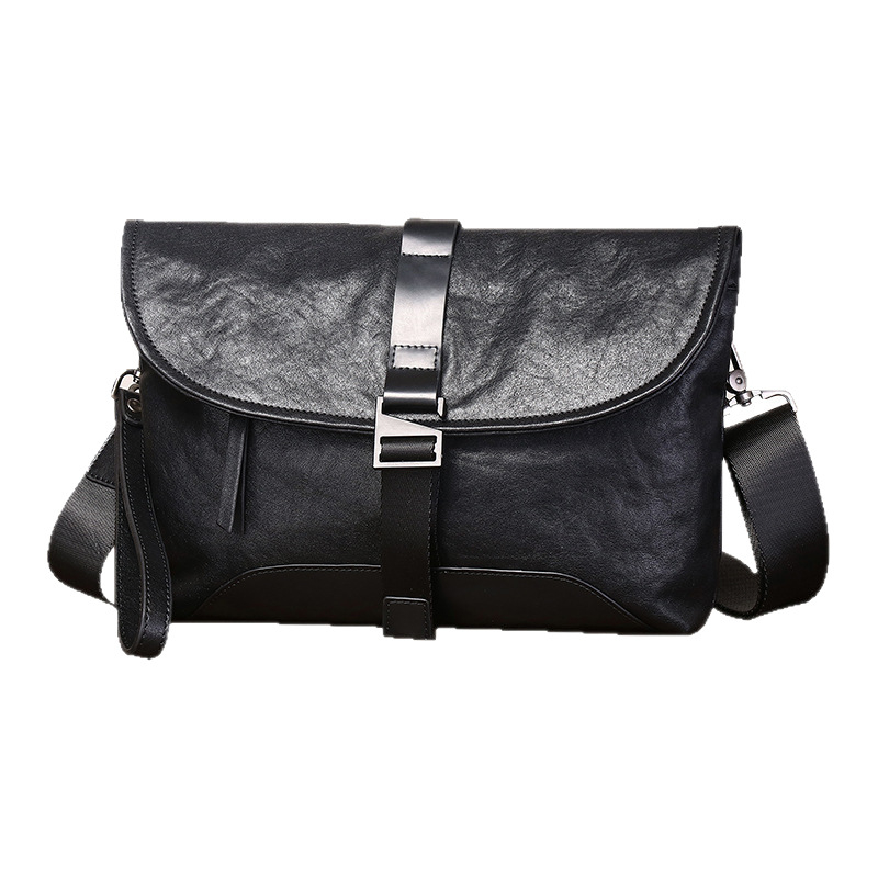 Muška torbica za rame od prave kože, crossbody torba od prvog sloja biljno obrađene kože, casual i svestrana 9846
