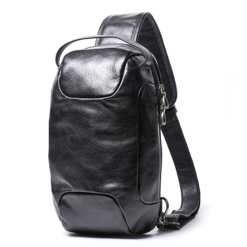 Muška vertikalna kožna crossbody torba, prvoklasna koža, kompatibilna s 11-inčnim prijenosnikom, svakodnevni sportski stil