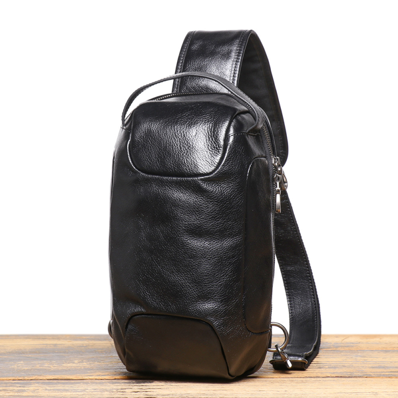 Muška vertikalna kožna crossbody torba, prvoklasna koža, kompatibilna s 11-inčnim prijenosnikom, svakodnevni sportski stil