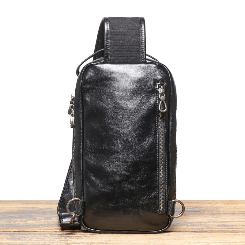 Muška vertikalna kožna crossbody torba, prvoklasna koža, kompatibilna s 11-inčnim prijenosnikom, svakodnevni sportski stil