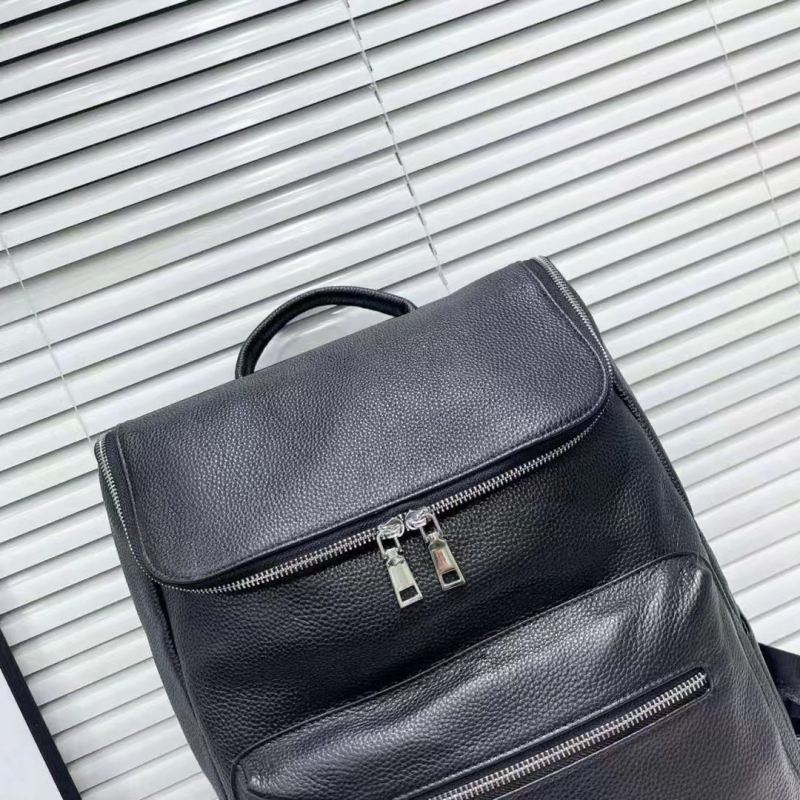 Muški ruksak od prave kože, velikog kapaciteta, koža gornjeg sloja, višestruki pretinci, pogodan za ležerna putovanja, može primiti 16-inčni laptop