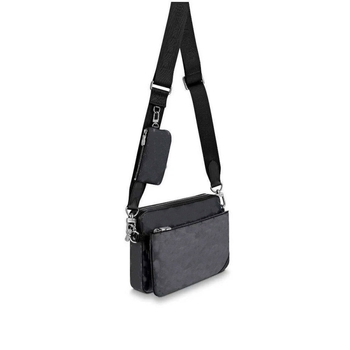 Muška crossbody torba 3-u-1 od PU kože, klasični crno-cvjetni uzorak