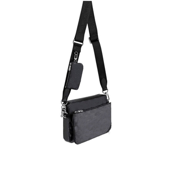 Muška crossbody torba 3-u-1 od PU kože, klasični crno-cvjetni uzorak