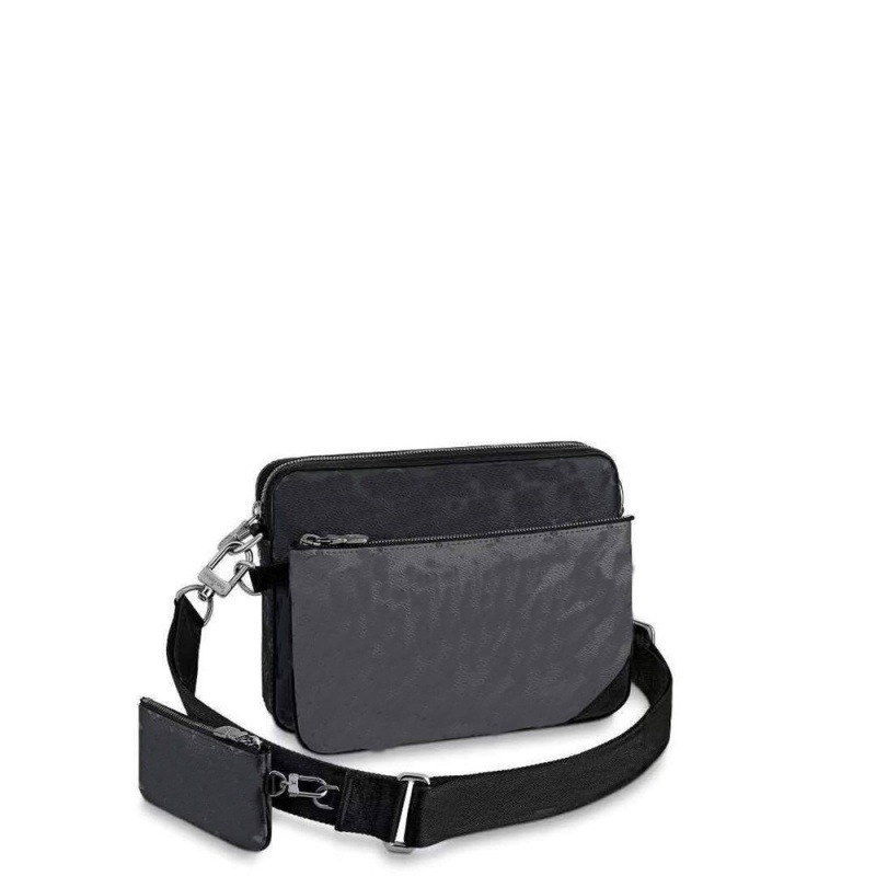 Muška crossbody torba 3-u-1 od PU kože, klasični crno-cvjetni uzorak