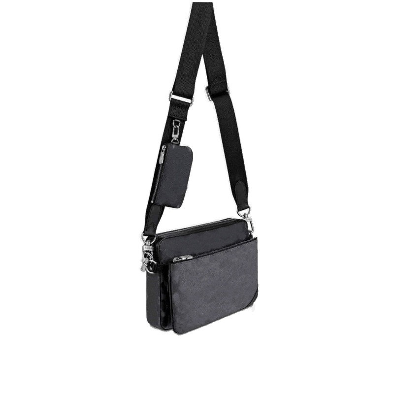 Muška crossbody torba 3-u-1 od PU kože, klasični crno-cvjetni uzorak