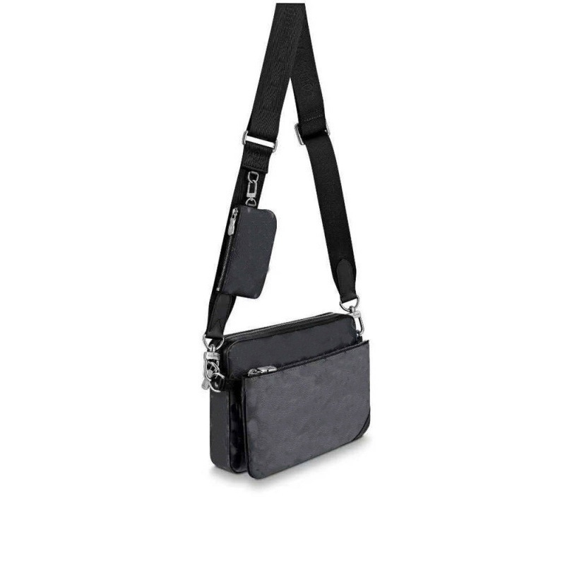 Muška crossbody torba 3-u-1 od PU kože, klasični crno-cvjetni uzorak