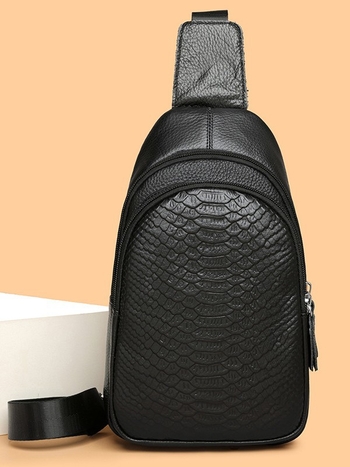 Muška kožna torba za prsa s uzorkom krokodila, vodootporna, za 8-inčni laptop, crossbody, poslovni stil