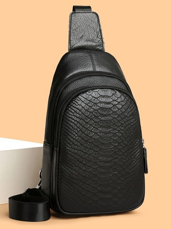 Muška kožna torba za prsa s uzorkom krokodila, vodootporna, za 8-inčni laptop, crossbody, poslovni stil