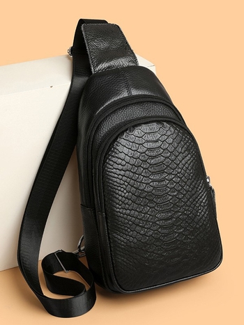 Muška kožna torba za prsa s uzorkom krokodila, vodootporna, za 8-inčni laptop, crossbody, poslovni stil