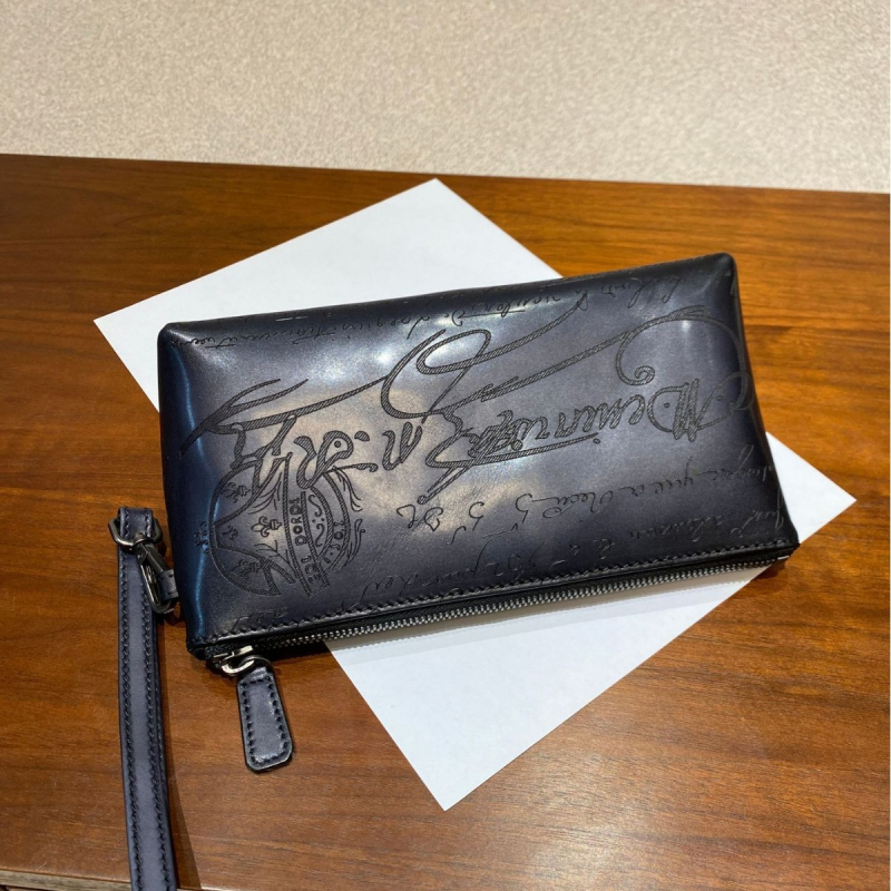 Muška clutch torba od teleće kože sa Scritto grafikom, prava koža, retro stil dopuna