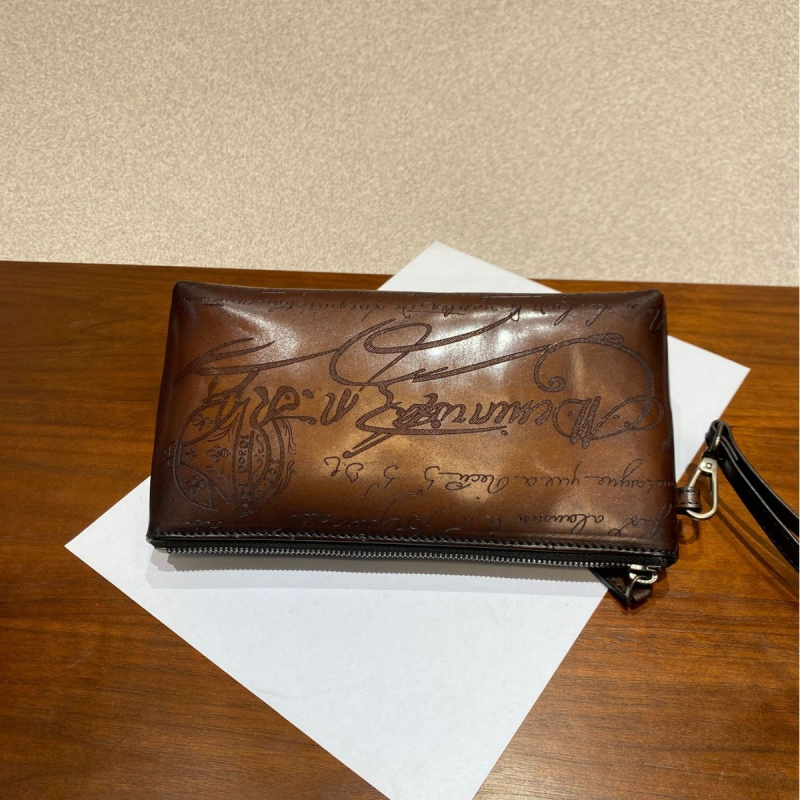Muška clutch torba od teleće kože sa Scritto grafikom, prava koža, retro stil dopuna