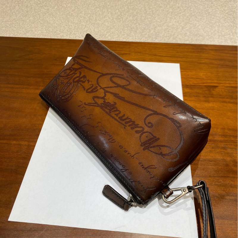 Muška clutch torba od teleće kože sa Scritto grafikom, prava koža, retro stil dopuna