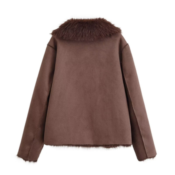 Myst&Za Ženska zimska jakna 2025, casual stil, lažni krzno, obostrano nošenje, 3046381
