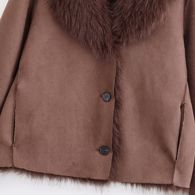 Myst&Za Ženska zimska jakna 2025, casual stil, lažni krzno, obostrano nošenje, 3046381