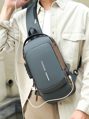 Muška torba za prsa, casual crossbody s zaključavanjem na lozinku, 9-inčni prijenosnik