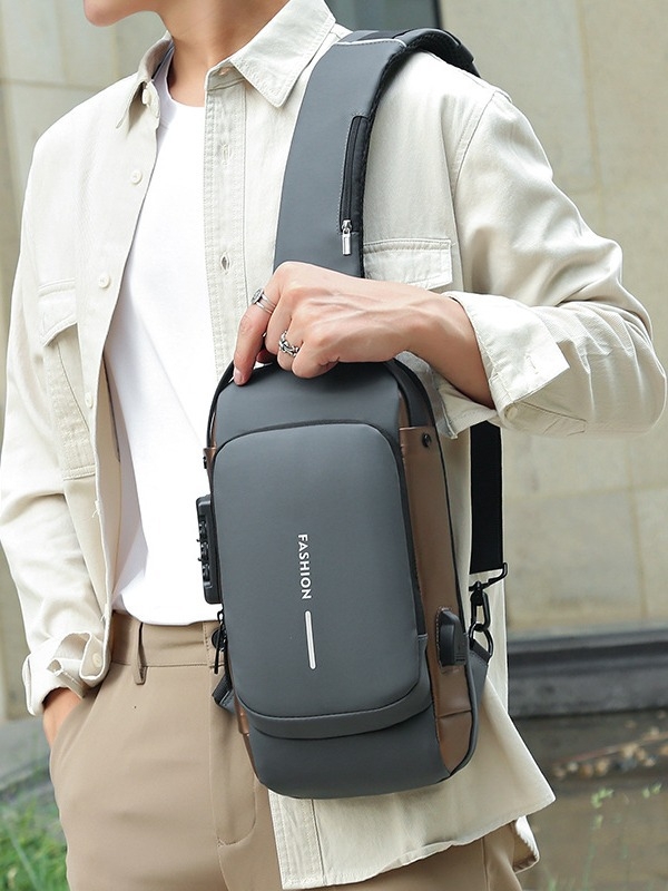 Muška torba za prsa, casual crossbody s zaključavanjem na lozinku, 9-inčni prijenosnik