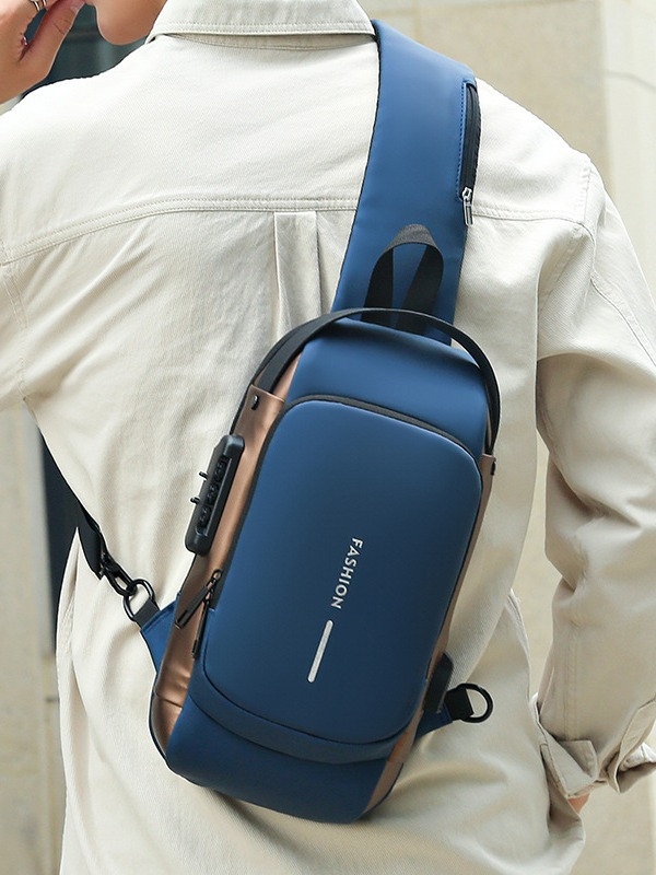 Muška torba za prsa, casual crossbody s zaključavanjem na lozinku, 9-inčni prijenosnik