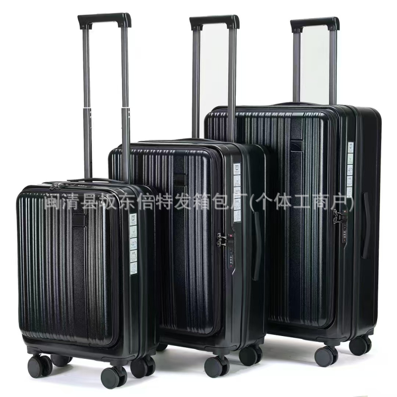 3-djelni set kofera s prednjim otvorom, tvrd ABS+PC, 36-55 L, 4 kotača, proširiv, s mogućnošću zaključavanja, Oxford podstava