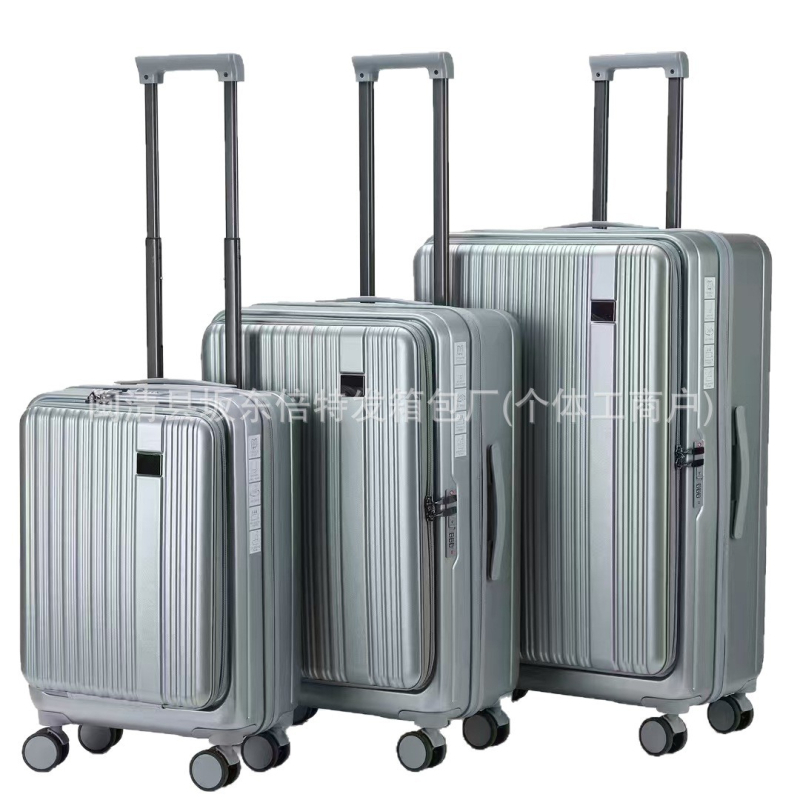 3-djelni set kofera s prednjim otvorom, tvrd ABS+PC, 36-55 L, 4 kotača, proširiv, s mogućnošću zaključavanja, Oxford podstava
