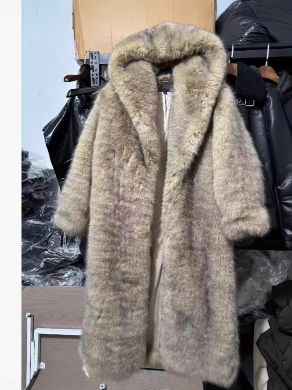 Taop&Za ženski kaput s kapuljom od umjetnog krzna, srednja duljina, ležerni kroj, elegantan jesensko-zimski stil