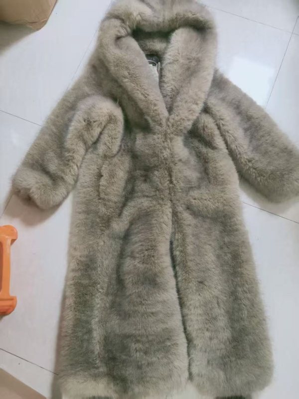 Taop&Za ženski kaput s kapuljom od umjetnog krzna, srednja duljina, ležerni kroj, elegantan jesensko-zimski stil