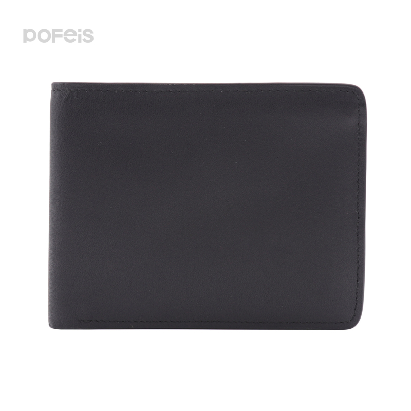 Vrhunski muški poklon novčanik, bi-fold od meke teleće kože s podignutim logotipom