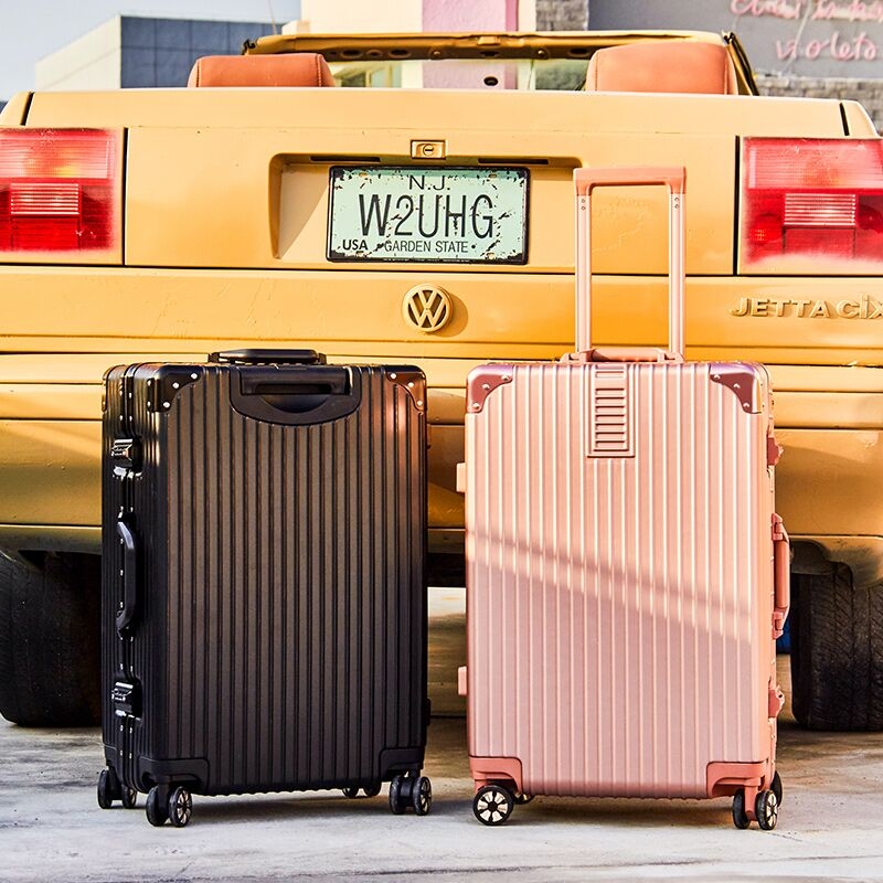 20-inčni kofer s ABS+PC materijalom, s univerzalnim kotačićima, unisex, minimalistički luksuzan dizajn, prugasti uzorak, PU podstava, proširivi