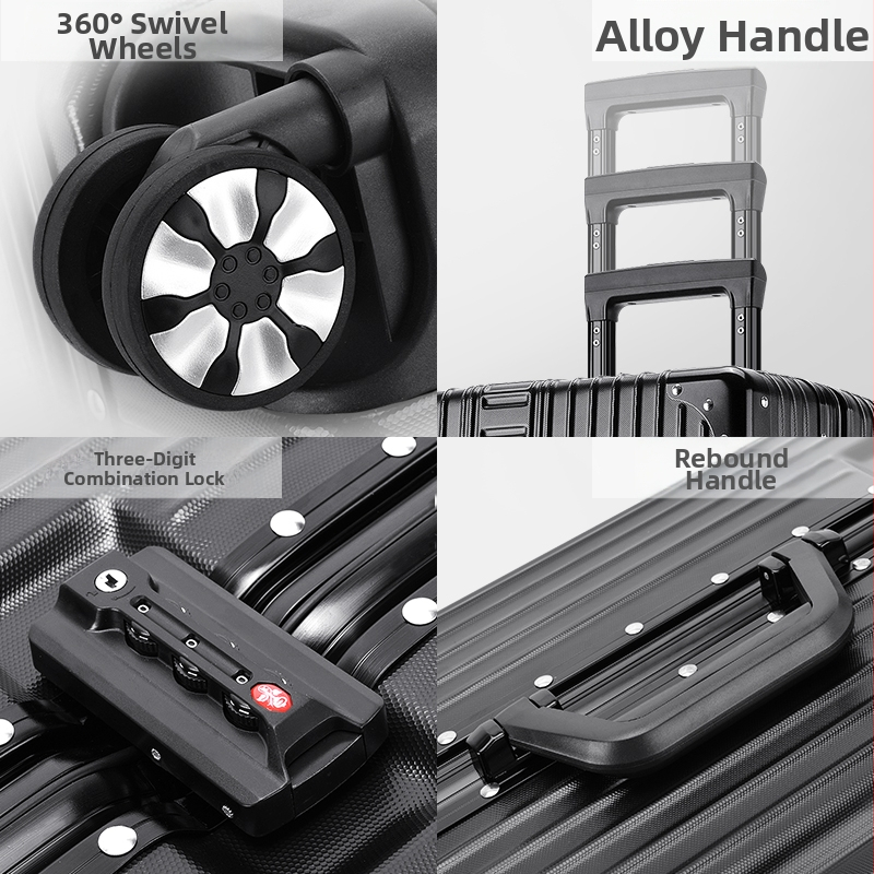 20-inčni kofer s ABS+PC materijalom, s univerzalnim kotačićima, unisex, minimalistički luksuzan dizajn, prugasti uzorak, PU podstava, proširivi