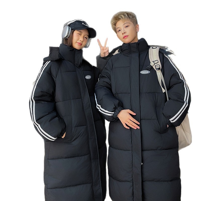 Ženska jakna s perjem i pamukom, crna, debeli zimski stil, korejski stil