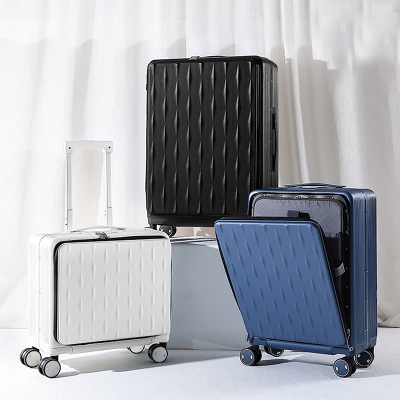 Kofer s prednjim otvaranjem, aluminijski okvir, TSA zaključavanje s kodom, 20-inčni kabinski kofer, unisex, od polikarbonata