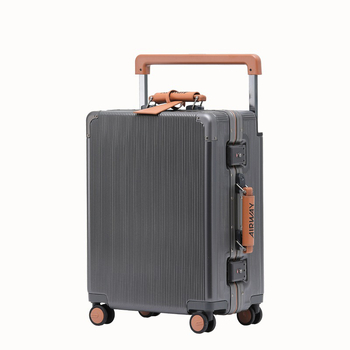 Airway kofer s aluminijskim okvirom, 20-inčni ručni kofer, tiho univerzalne kotači, široka teleskopaska ručka, TSA zaključavanje, unisex, minimalistički luksuz