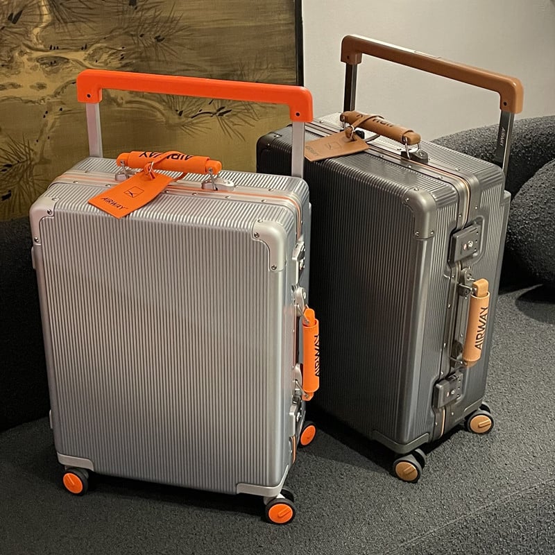 Airway kofer s aluminijskim okvirom, 20-inčni ručni kofer, tiho univerzalne kotači, široka teleskopaska ručka, TSA zaključavanje, unisex, minimalistički luksuz