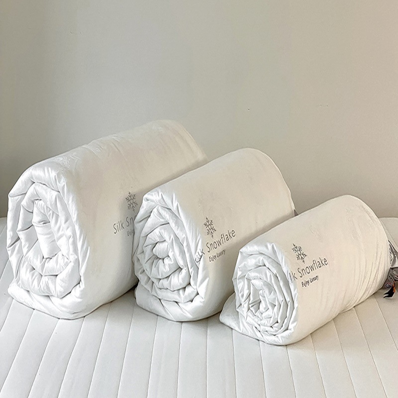 Λευκό Jacquard με 60 νήματα, μεταξωτό βελούδο, τεσσάρων εποχών πάπλωμα, παχύτερο και ζεστό, για διπλό κρεβάτι
