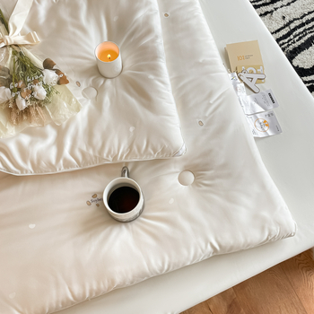 Λαμπερό πάπλωμα με 20% mulberry silk, 51% soy fiber και 29% πολυεστερικό γέμισμα; κάλυμμα Lyocell, κατάλληλο για όλες τις εποχές