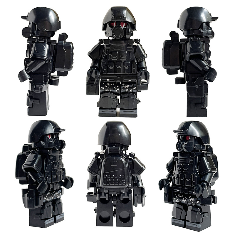 Ťažký set stavebných blokov Ghost SWAT s vestou, batohom a opaskom