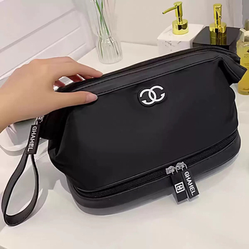 Nagy kapacitású sminktáska Chanel-stílusban, sokoldalú utazási kozmetikai tároló, elegáns kozmetikai tároló