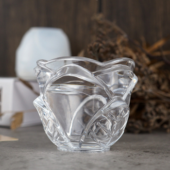 Silikonska forma za epoksidnu smolu s motivom ruže – svijećnjak, kutija za pohranu i pepeljara, s oglednom završnom površinom