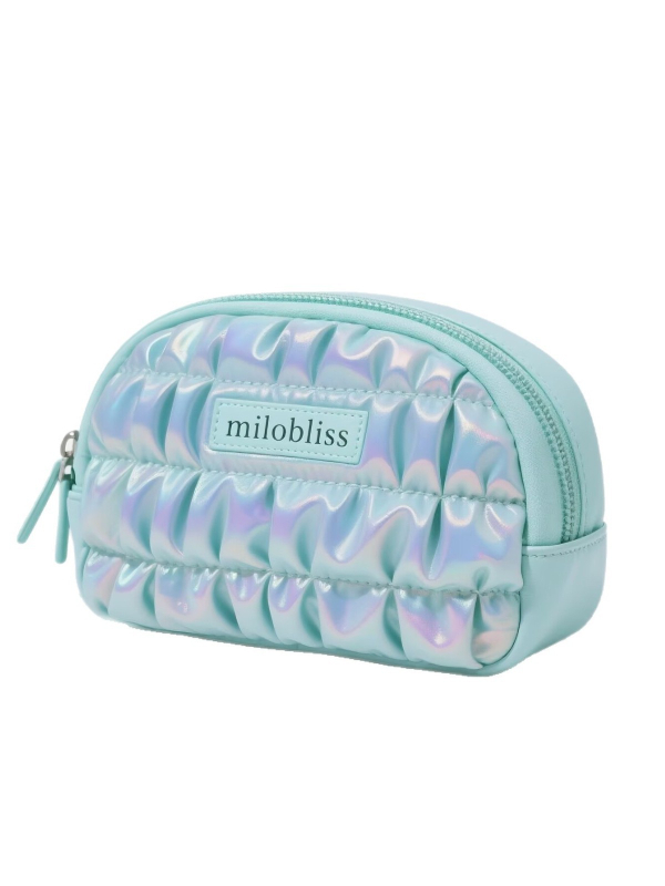 Személyre szabott irizáló plisírozott sminktáska, hordozható clutch neszesszer utazáshoz, stílusos smink szervező